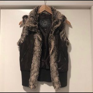 Leather & Faux Fur Vest